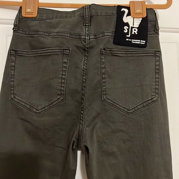 Sandrine Rose NEW sz 26 super flare black jeans mid-high rise $178 retail bell - Picture 7 of 16